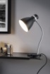 Immagine di Lampada da Studio Nera Braccio Cromo Flessibile con Pinza 1xE27 Harvey Trio Lighting 