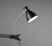 Immagine di Lampada da Studio Nera Braccio Cromo Flessibile con Pinza 1xE27 Harvey Trio Lighting 