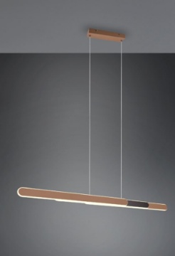 Immagine di Lampada a Sospensione Lineare Color Caffè Helios Led Dimmer CCT Trio Lighting