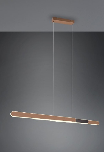 Immagine di Lampada a Sospensione Lineare Color Caffè Helios Led Dimmer CCT Trio Lighting