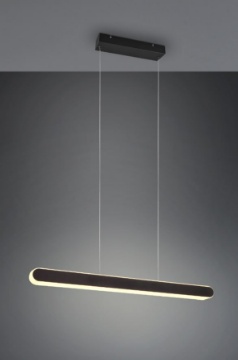 Immagine di Sospensione Lineare Nera Per Ufficio Helios Led 48w Dimmerabile CCT Trio Lighting 