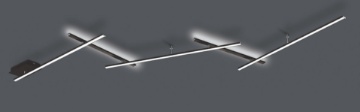 Immagine di Lampada Nera da Parete o Soffitto Indira 5 Bacchette Led Sopra e Sotto Switch Dimmer Trio Lighting