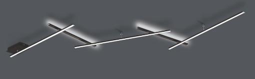 Immagine di Lampada Nera da Parete o Soffitto Indira 5 Bacchette Led Sopra e Sotto Switch Dimmer Trio Lighting