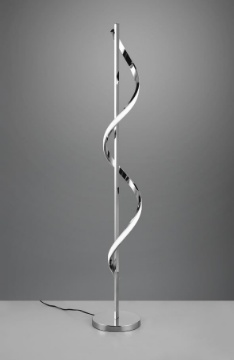 Immagine di Piantana Cromo Design Moderno Vortice Led 4000k con Dimmer a Pedale Isabel Trio Lighting