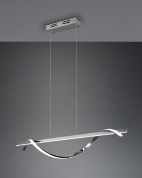 Immagine di Sospensione Isabel Cromo Design Ondulato Led 4000k Switch Dimmer Trio Lighting 