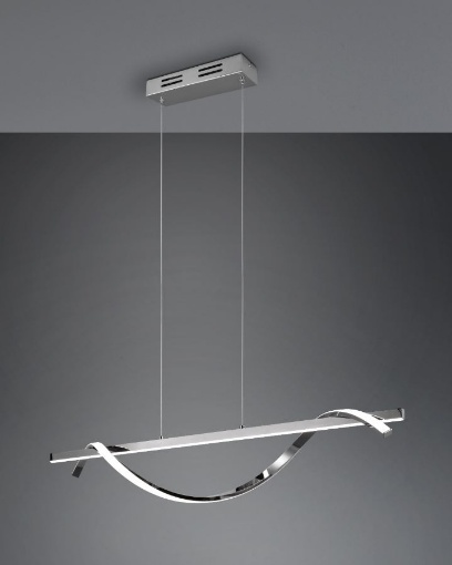 Immagine di Sospensione Isabel Cromo Design Ondulato Led 4000k Switch Dimmer Trio Lighting 