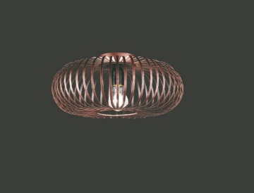 Immagine di Plafoniera Industrial Johann Gabbia Metallica Rame Anticato Ø40 cm Trio Lighting