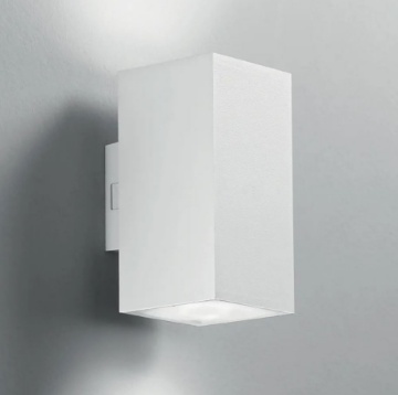 Immagine di Applique Squadrata Per Esterni Led CCT Biemissione IP65 Polo Q2 Bianco Intec Light