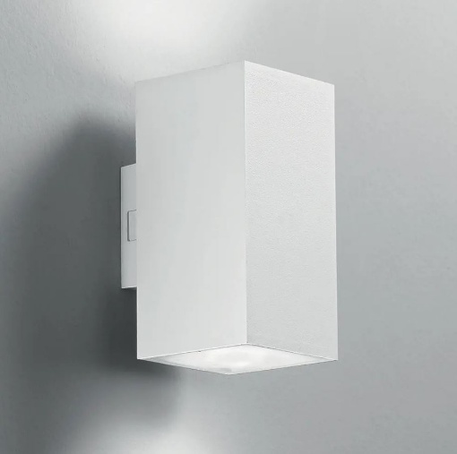 Immagine di Applique Squadrata Per Esterni Led CCT Biemissione IP65 Polo Q2 Bianco Intec Light