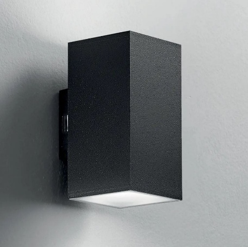 Immagine di Applique Squadrata Da Esterno Led CCT Biemissione IP65 Polo Q2 Nero Intec Light