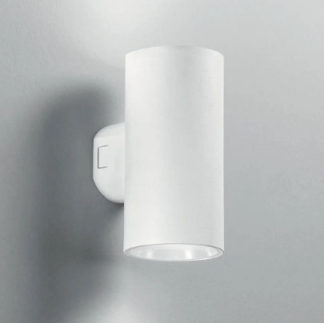 Immagine di Applique Da Esterno Led CCT Biemissione Cilindro Bianco IP65 Polo R2 Intec Light