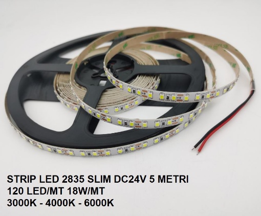 Picture of Strip Led 2835 Slim Ultrasottile 5 Metri 120 Led/mt 18 W/mt DC24V