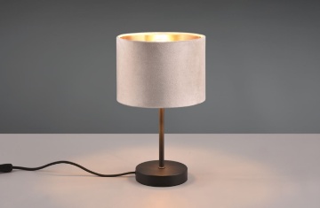 Immagine di Lumetto Contemporaneo da Comodino Julieta Paralume Velluto Beige e Oro 1xE27 Trio Lighting