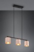 Immagine di Lampadario Illuminazione Tavoli Paralumi Rotondi in Linea Velluto Beige e Oro 3xE14 Julieta Trio Lighting