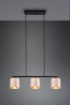 Immagine di Lampadario Illuminazione Tavoli Paralumi Rotondi in Linea Velluto Beige e Oro 3xE14 Julieta Trio Lighting