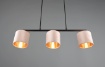 Immagine di Lampadario Illuminazione Tavoli Paralumi Rotondi in Linea Velluto Beige e Oro 3xE14 Julieta Trio Lighting