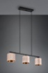 Immagine di Lampadario Illuminazione Tavoli Paralumi Rotondi in Linea Velluto Beige e Oro 3xE14 Julieta Trio Lighting