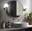 Immagine di Applique Cromo Illuminazione Specchio Bagno Kula Paralume Sfera Vetro Bianco IP44 Trio Lighting