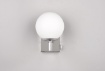 Immagine di Applique Cromo Illuminazione Specchio Bagno Kula Paralume Sfera Vetro Bianco IP44 Trio Lighting