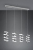 Immagine di Sospensione Moderna 4 Spirali in Linea Led 4000k Cromo Laola Trio Lighting 