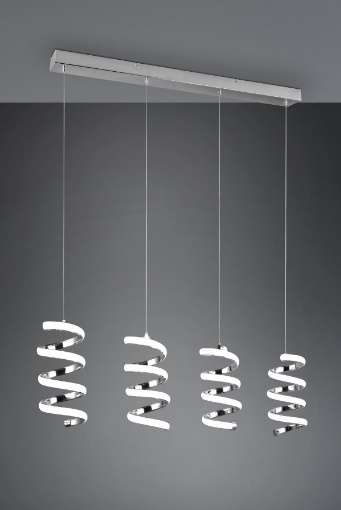 Picture of Sospensione Moderna 4 Spirali in Linea Led 4000k Cromo Laola Trio Lighting 