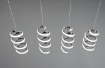 Immagine di Sospensione Moderna 4 Spirali in Linea Led 4000k Cromo Laola Trio Lighting 