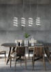 Immagine di Sospensione Moderna 4 Spirali in Linea Led 4000k Cromo Laola Trio Lighting 