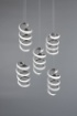 Immagine di Sospensione Cromo Rotonda Moderna 5 Riccioli Led Luce Naturale Laola Trio Lighting 