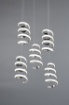 Immagine di Sospensione Cromo Rotonda Moderna 5 Riccioli Led Luce Naturale Laola Trio Lighting 