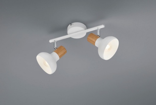 Immagine di Lampada Parete o Soffitto Doppio Spot E14 Orientabile Latika Bianco Trio Lighting 