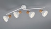 Picture of Lampada da Soffitto 4 Faretti Orientabili Latika Bianco con Inserti Legno Trio Lighting