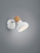 Immagine di Faretto Singolo Spot E14 Orientabile Latika Bianco con Inserto Legno Trio Lighting 