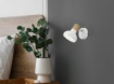 Immagine di Faretto Singolo Spot E14 Orientabile Latika Bianco con Inserto Legno Trio Lighting 