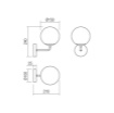 Immagine di Applique Nera Con Sfera Vetro Bianco Bowling 1xE27 Smarter
