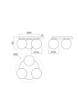Immagine di Plafoniera Rotonda Oro 3 Sfere Vetro Bianco Bowling Smarter