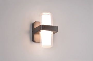 Immagine di Applique Squadrata per Ingressi Led Limeira IP44 Nero Opaco Trio Lighting 