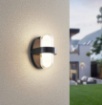Immagine di Applique Stondata per Ingressi Led Limeira IP44 Nero Opaco Trio Lighting