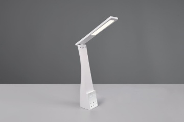 Immagine di Lampada Bianca Led da Scrivania Linus Touch Display Data Orario e Sveglia Trio Lighting