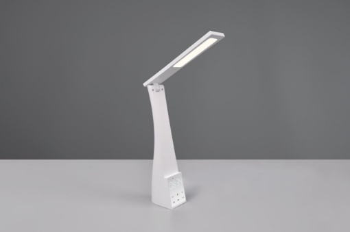 Immagine di Lampada Bianca Led da Scrivania Linus Touch Display Data Orario e Sveglia Trio Lighting