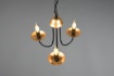 Immagine di Lampadario Classico 3 Bracci Livia Nero con Inserti Oro Trio Lighting