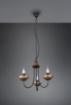 Immagine di Lampadario Classico 3 Bracci Livia Nero con Inserti Oro Trio Lighting