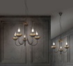 Immagine di Lampadario Classico 3 Bracci Livia Nero con Inserti Oro Trio Lighting