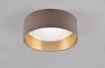 Immagine di Plafoniera Led Moderna Paralume Tessuto Tortora Ø30 cm Locarno Trio Lighting 
