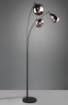 Immagine di Piantana Nera ad Arco 3 Paralumi Vetro Cromo Forme Diverse Lumina Trio Lighting 