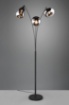 Immagine di Piantana Nera ad Arco 3 Paralumi Vetro Cromo Forme Diverse Lumina Trio Lighting 