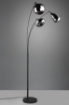 Immagine di Piantana Moderna Nera ad Arco Con Vetri Fume Cromo Lumina Trio Lighting
