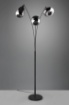 Immagine di Piantana Nera ad Arco 3 Paralumi Vetro Cromo Forme Diverse Lumina Trio Lighting 