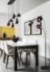 Immagine di Piantana Nera ad Arco 3 Paralumi Vetro Cromo Forme Diverse Lumina Trio Lighting 