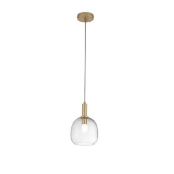 Immagine di Sospensione Oro Con Vetro Trasparente Per Penisola Brandy S1 Luce Ambiente Design