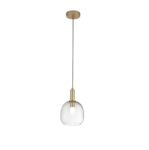 Immagine di Sospensione Oro Con Vetro Trasparente Per Penisola Brandy S1 Luce Ambiente Design